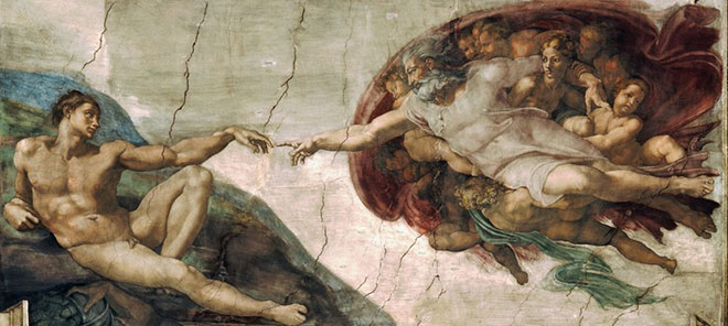 Сотворение Адама Микеланджело