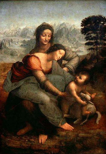 Леонардо да Винчи: Святая Анна с Мадонной и младенцем Христом