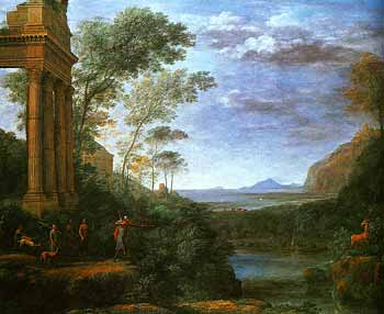 клод лоррен: Пейзаж с Асканием, убивающим оленя Сильвии